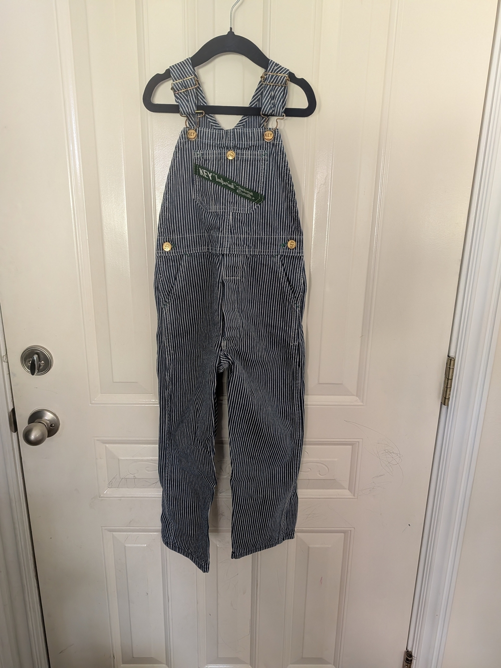 Vtg Key Imperial Kids Striped Railroad-Style Overalls